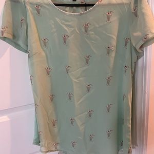 Mint color summer blouse
